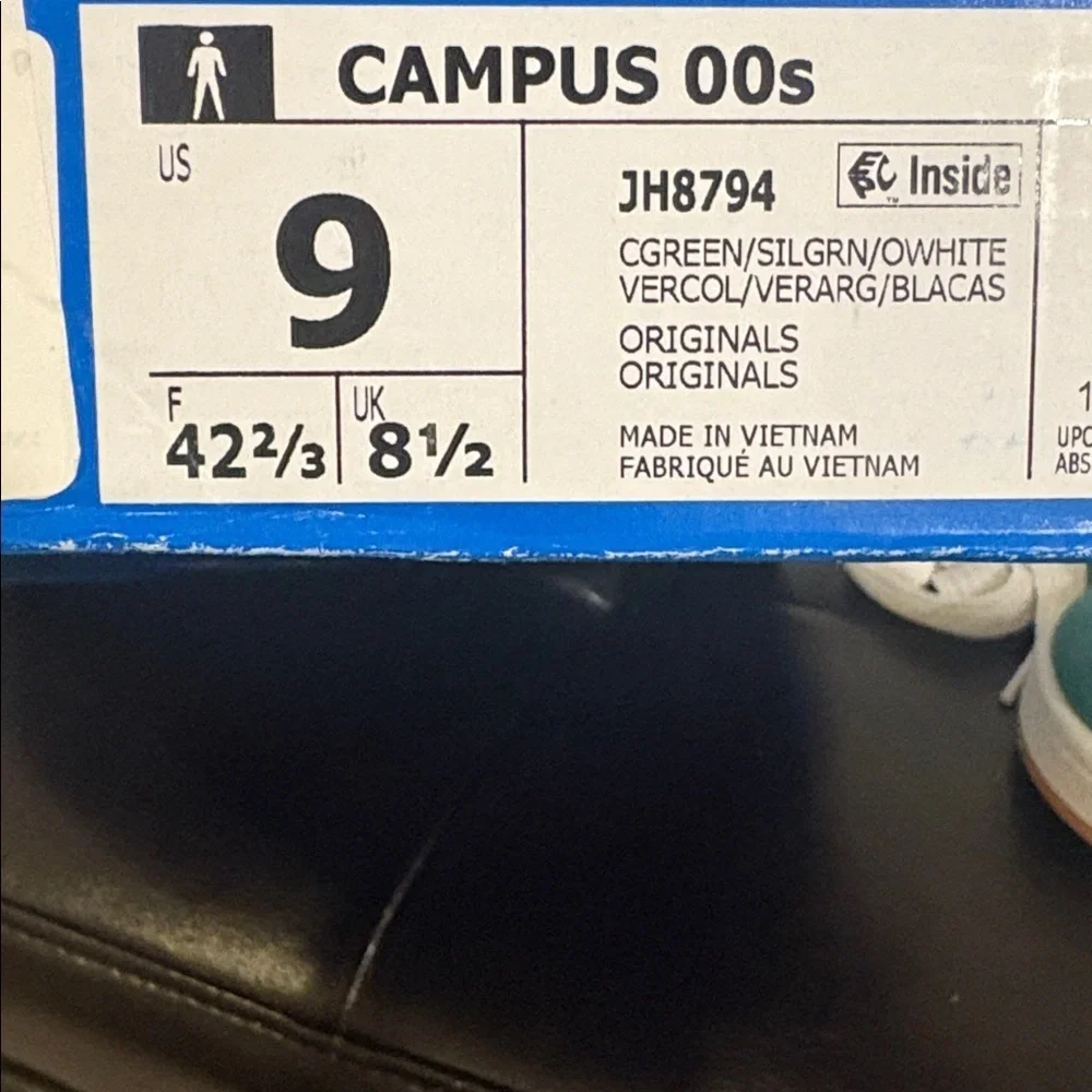 Adidas Campus Green and White Sneakers